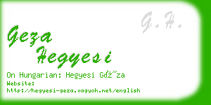 geza hegyesi business card